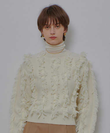 フリンジシャギー２WAYプルオーバー