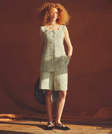 【LOULOU WILLOUGHBY】LINTONツイードハーフパンツ