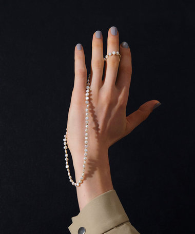 ビーズコンビ淡水パールネックレス