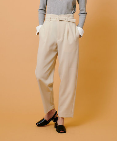 ダブルクロスベルト付タックパンツ|allureville OFFICIAL SITE