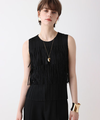 プリーツフリンジプルオーバー