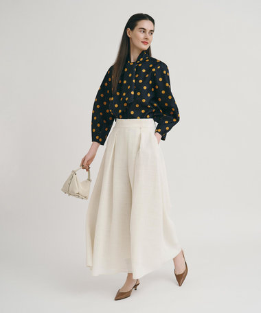 カラミフレアースカートパンツ