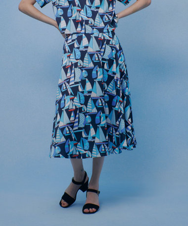 WEB・博多阪急限定【LOULOU WILLOUGHBY】RATTI マリーナプリントフレアスカート