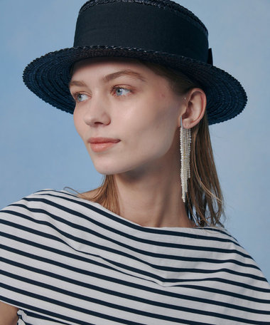 【LOULOU WILLOUGHBY】ワイドリボンカンカン帽