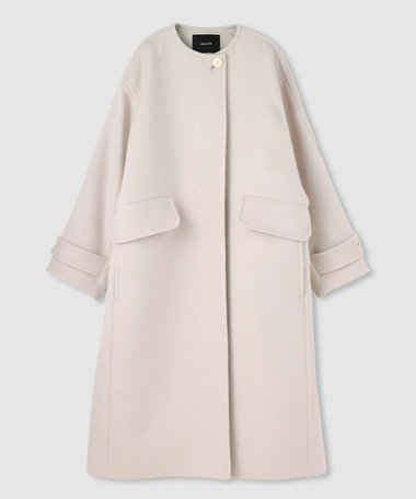 美品　mansart マンサール コクーン　コート　白　ノーカラー MERAKI ノーカラーコート コート manaodaysさんコラボ ウールコクーン