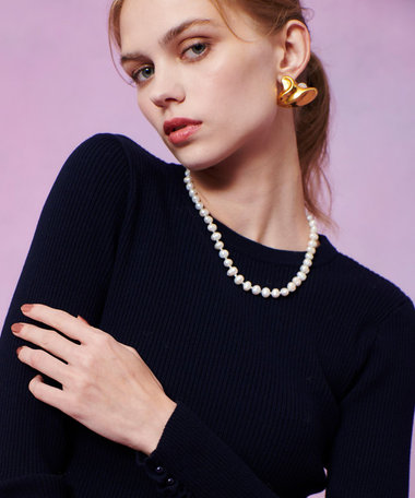 ◇【LOULOU WILLOUGHBY】タンスイパールショートネックレス