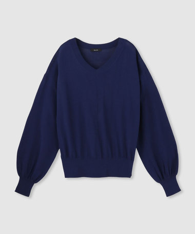 コットンシルクVネックプルオーバー