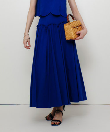 【LOULOU WILLOUGHBY】コットンリネンスカラップスカート