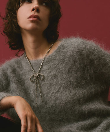 【HELENEZUBELDIA(エレーヌズベルディア)】SWALOVSKI RIBBON NECKLACE