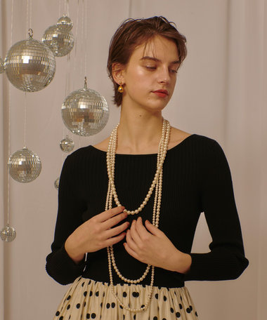 3連フェイクパールネックレス