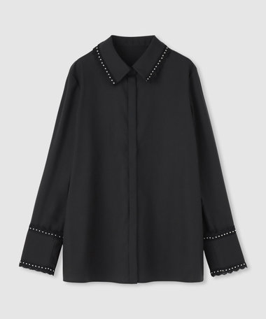 【LOULOU WILLOUGHBY】レーストリミングシャツ