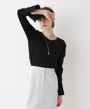 刺繍プリーツカフスプルオーバー