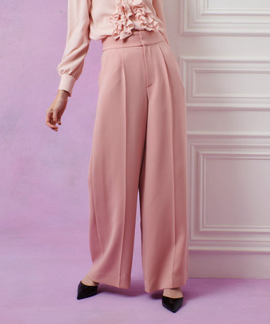 【LOULOU WILLOUGHBY】ダブルクロスハイウエストサロペットパンツ