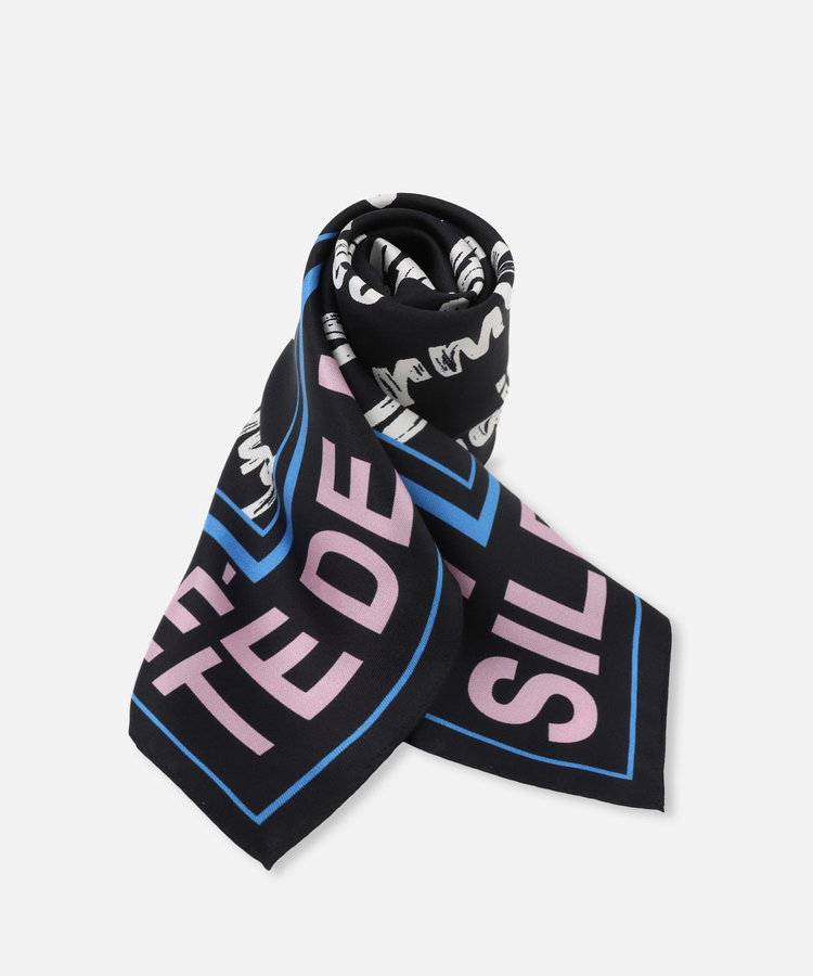 allureville フォントロゴスカーフ ブラック (95)