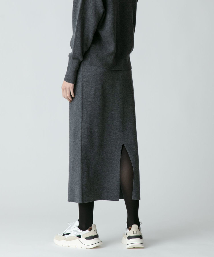allureville 【セットアップ対応商品】ウールスムースタイトスカート チャコールグレー (94)
