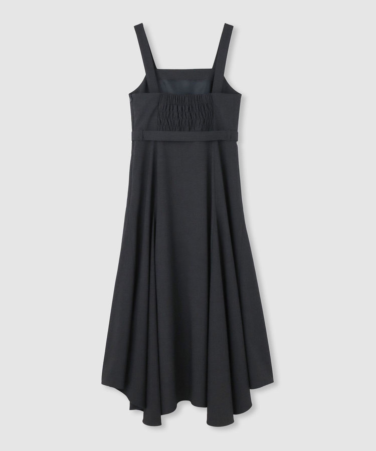 allureville イレギュラーヘムジャンパースカート チャコールグレー (94)