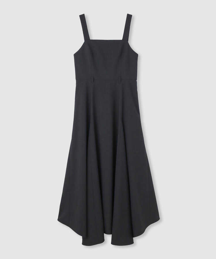 allureville イレギュラーヘムジャンパースカート チャコールグレー (94)