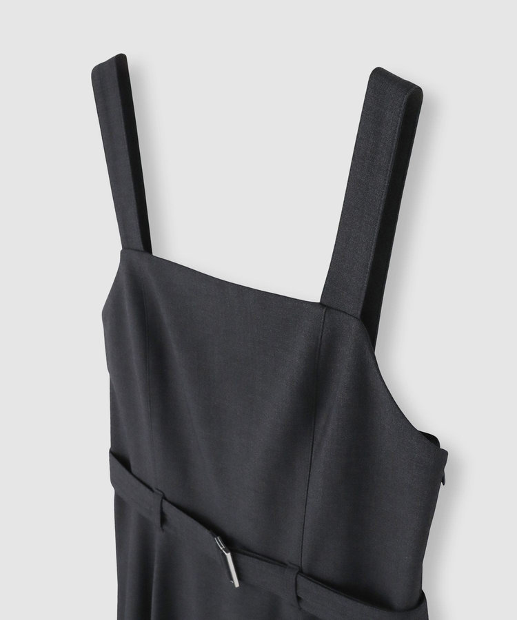 allureville イレギュラーヘムジャンパースカート チャコールグレー (94)