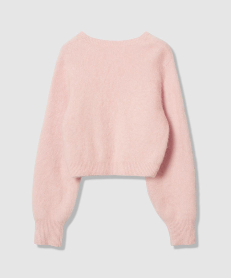 LOULOU WILLOUGHBY 【LOULOU WILLOUGHBY】カシミヤブレンドファー加工Ｖカーディガン ライトピンク (42)