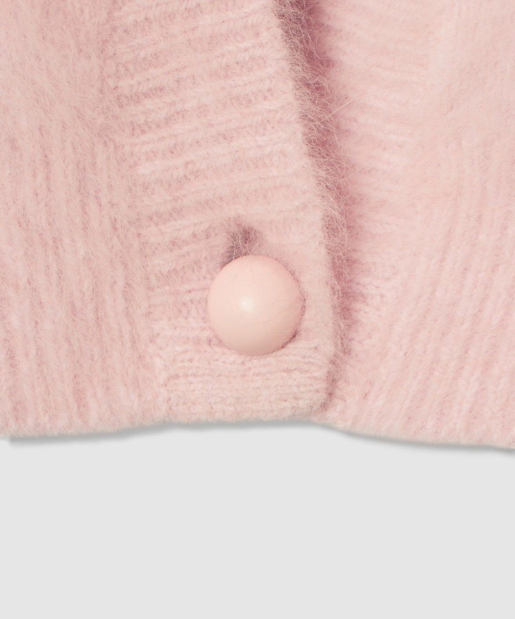 LOULOU WILLOUGHBY 【LOULOU WILLOUGHBY】カシミヤブレンドファー加工Ｖカーディガン ライトピンク (42)