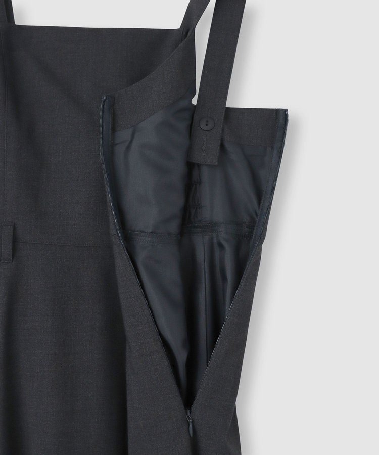 allureville イレギュラーヘムジャンパースカート チャコールグレー (94)