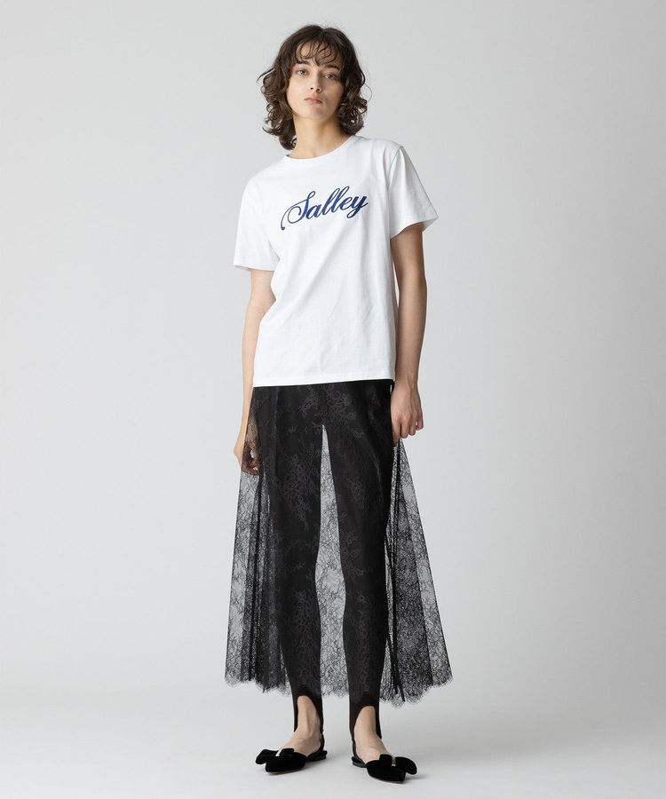 allureville フラワーレースシースルースカート ブラック (95)