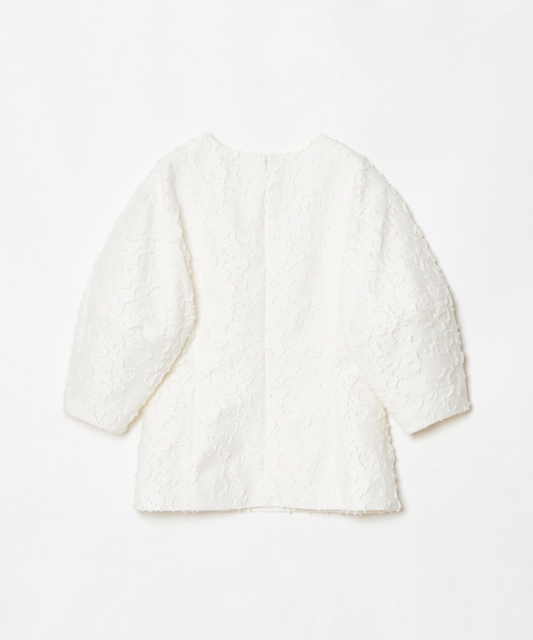 allureville ジャガードランタンスリーブブラウス オフホワイト (02)