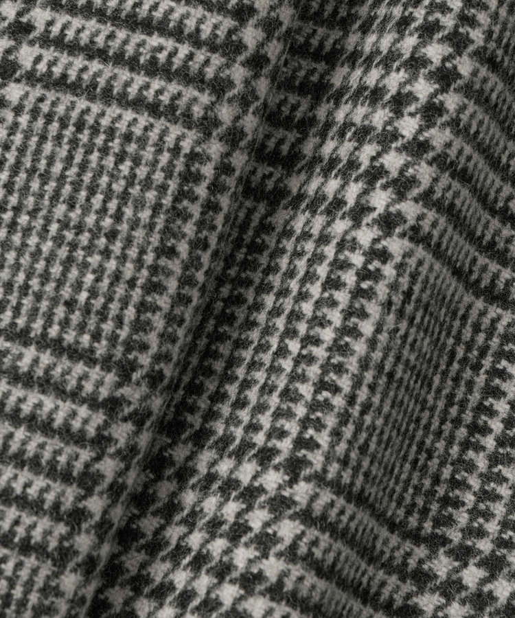 allureville グレンチェックロングチェスターコート ブラック系 (98)
