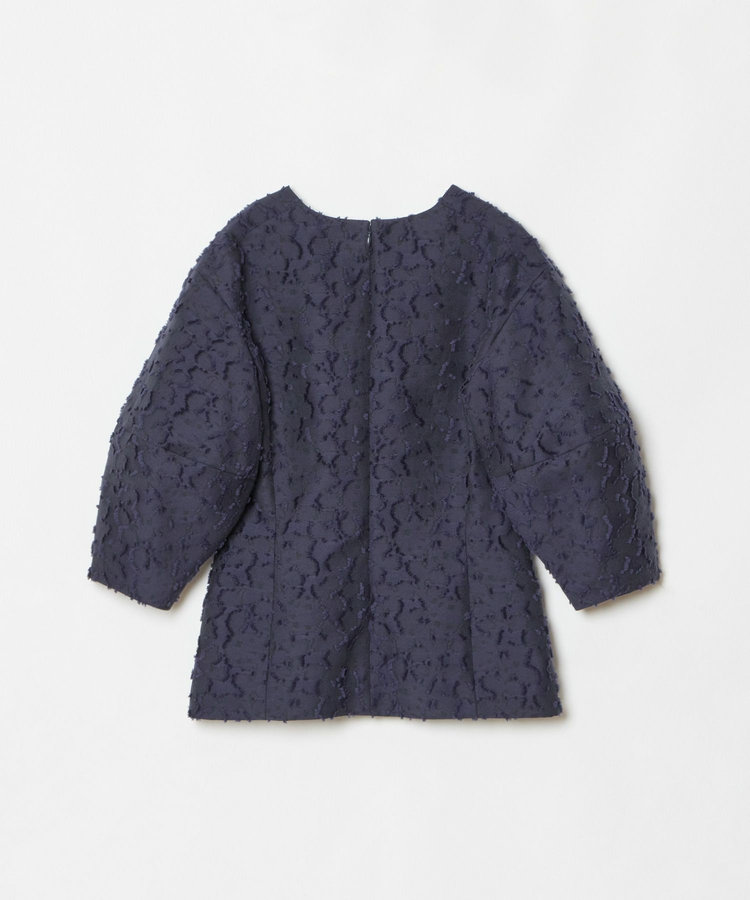 allureville ジャガードランタンスリーブブラウス ネイビー (65)