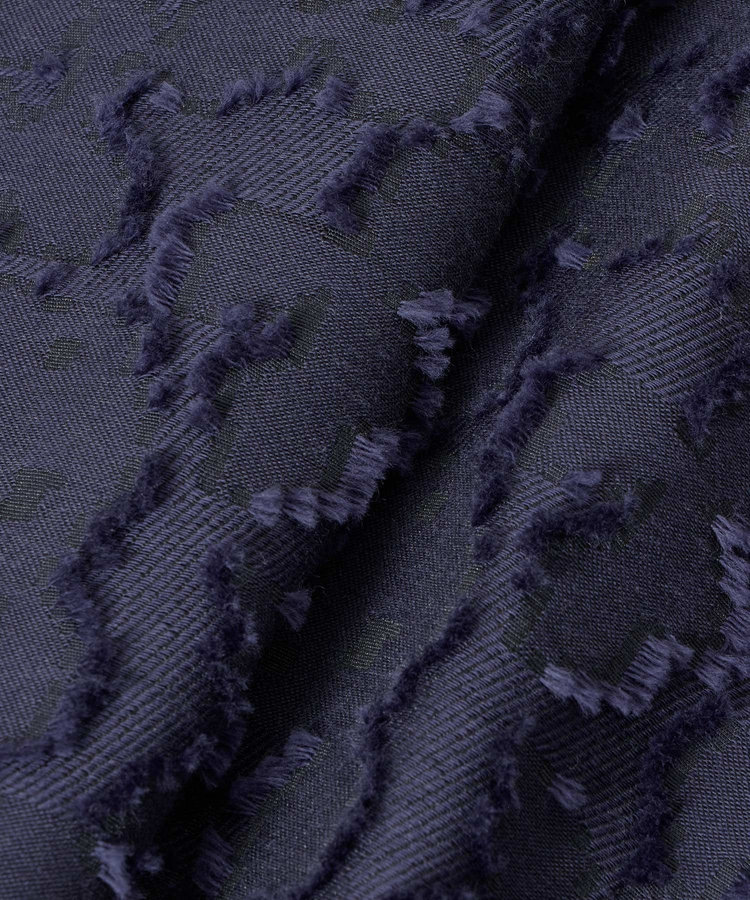 allureville ジャガードランタンスリーブブラウス ネイビー (65)