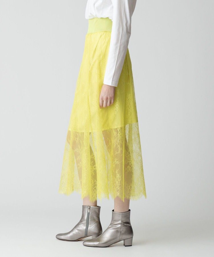 allureville フラワーレースシースルースカート イエロー (21)