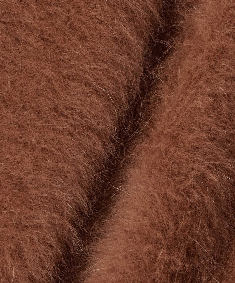 LOULOU WILLOUGHBY 【LOULOU WILLOUGHBY】カシミヤブレンドファー加工Ｖカーディガン キャメル (84)