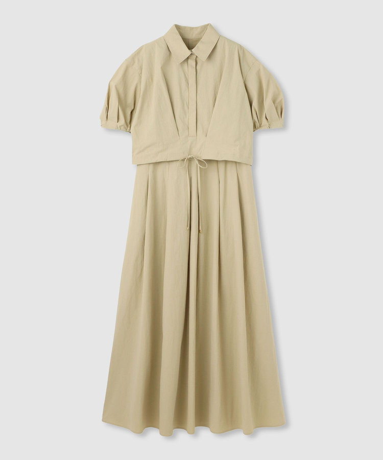 allureville ドロストシャツワンピース ベージュ (11)