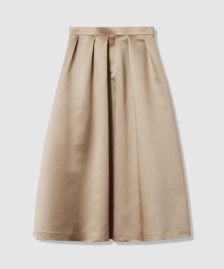 LOULOU WILLOUGHBY 【LOULOU WILLOUGHBY】ヘビーサテンタックスカート ベージュ (11)