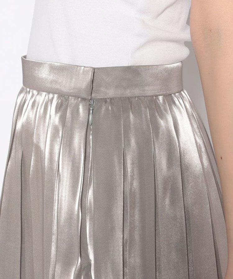 LOULOU WILLOUGHBY 【LOULOU WILLOUGHBY】シャイニーサテンプリーツスカート グレー (92)