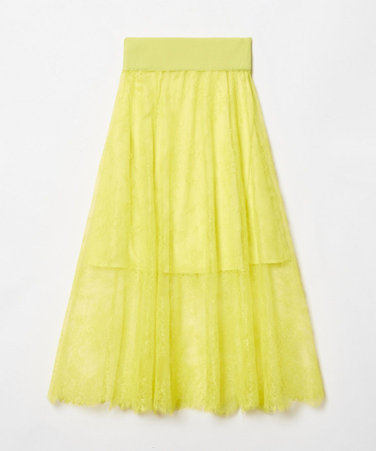 allureville フラワーレースシースルースカート イエロー (21)