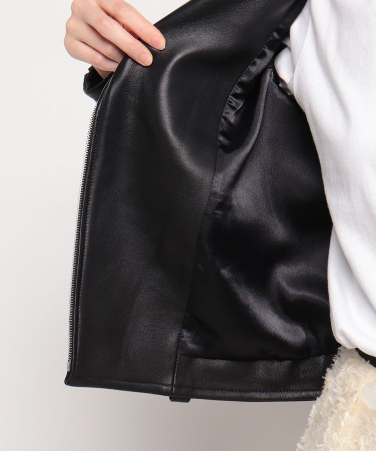 allureville ラムレザーライダース ブラック (95)