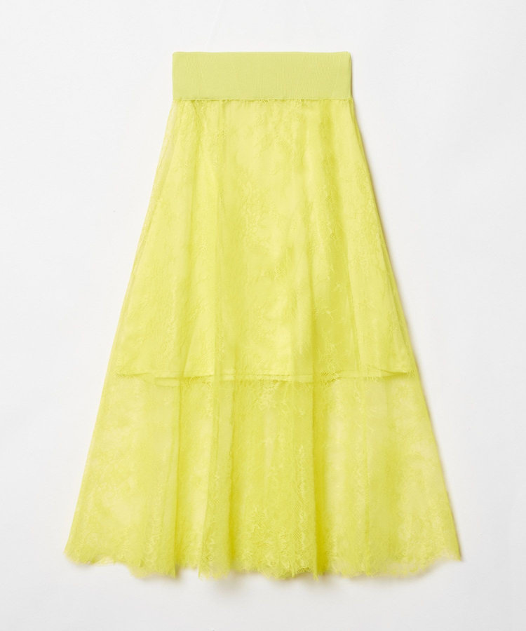 allureville フラワーレースシースルースカート イエロー (21)