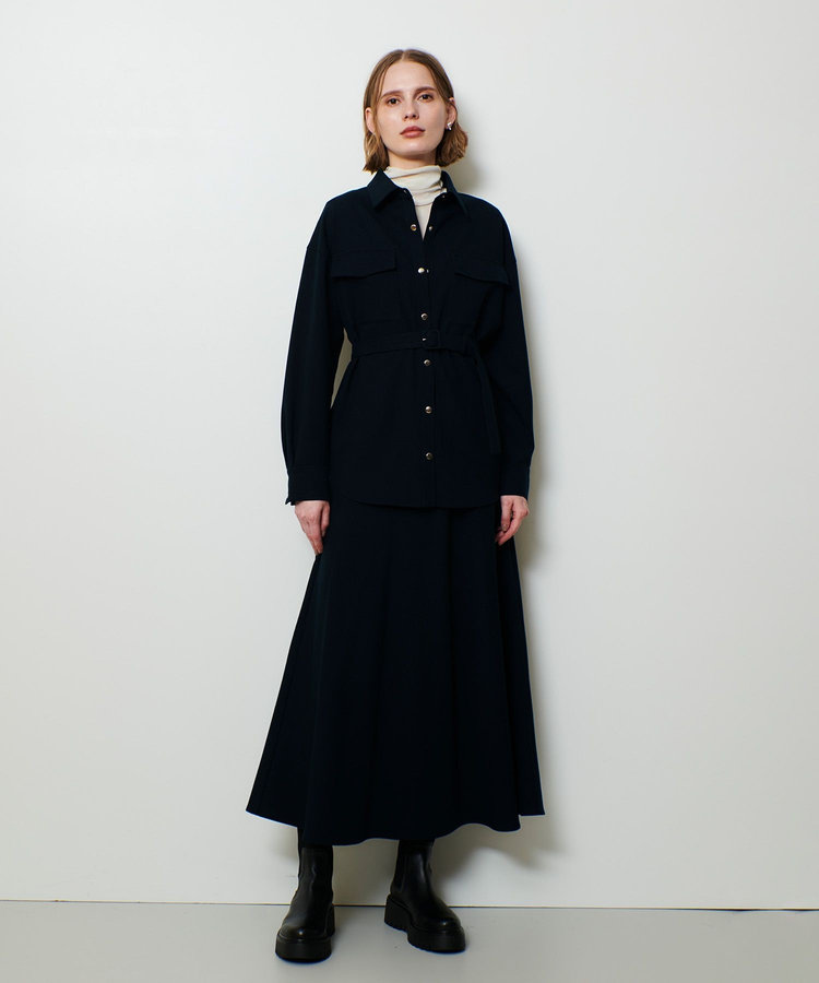 allureville サキソニーベルテッドナロースカート ネイビー (65)