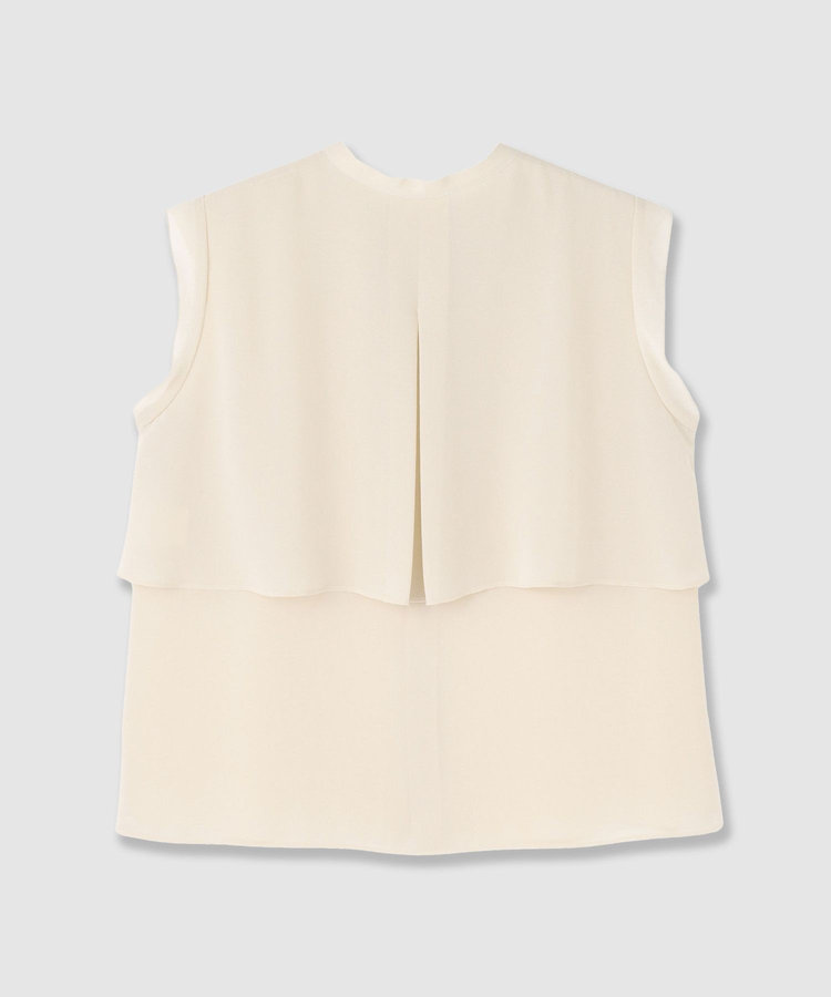 allureville ジョーゼットオーバーラップブラウス ベージュ (11)