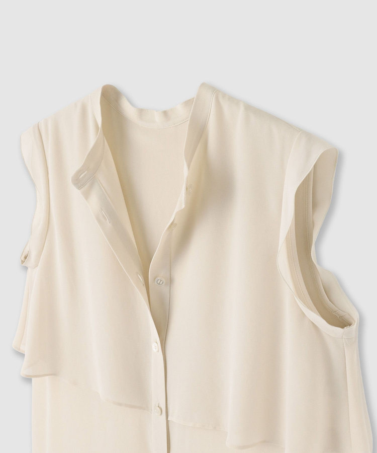 allureville ジョーゼットオーバーラップブラウス ベージュ (11)