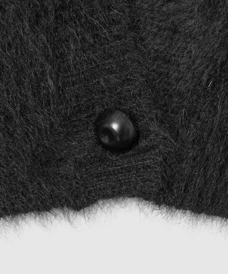 LOULOU WILLOUGHBY 【LOULOU WILLOUGHBY】カシミヤブレンドファー加工Ｖカーディガン ブラック (95)