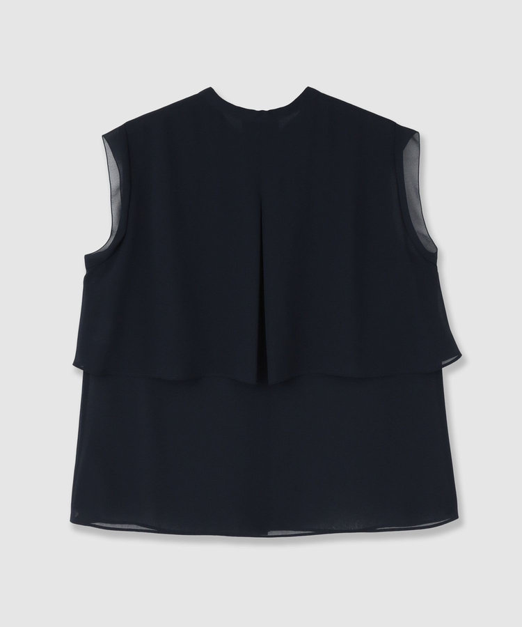 allureville ジョーゼットオーバーラップブラウス ネイビー (65)