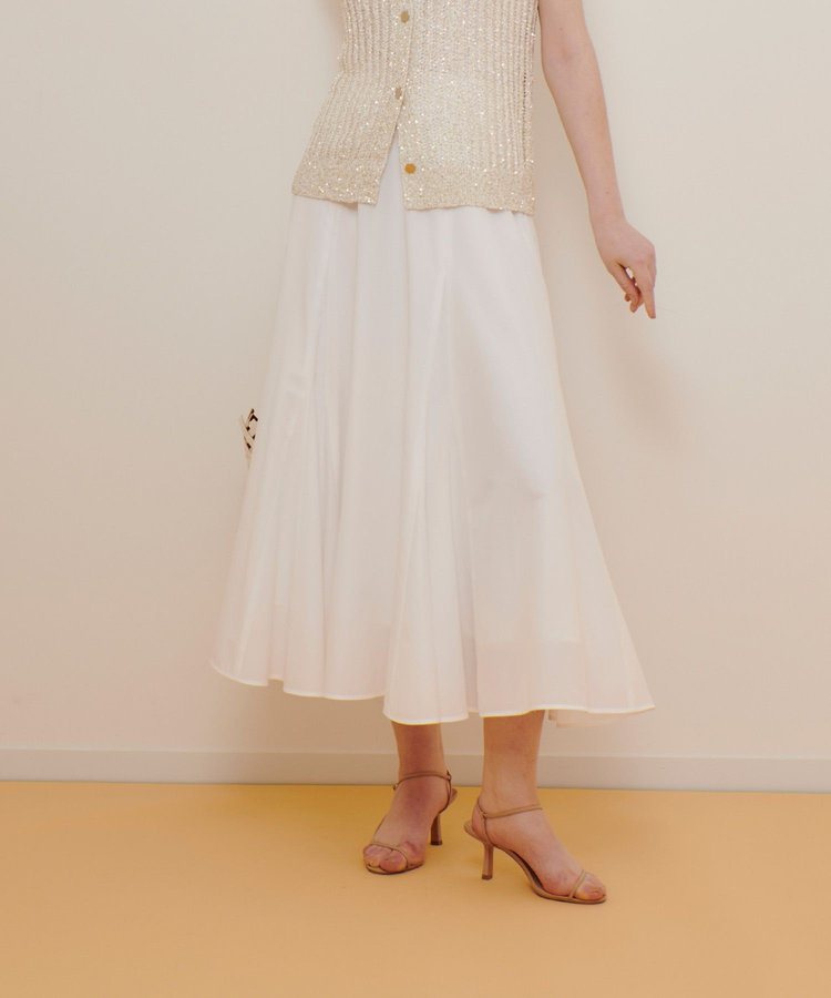 allureville ライトタンブラーガゼットフレアスカート ホワイト (01)