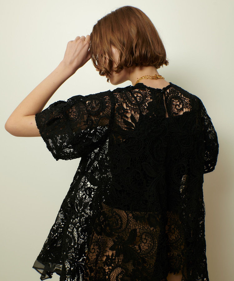 allureville コードレースブラウス ブラック (95)