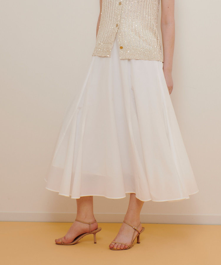 allureville ライトタンブラーガゼットフレアスカート ホワイト (01)