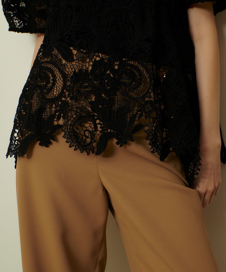 allureville コードレースブラウス ブラック (95)