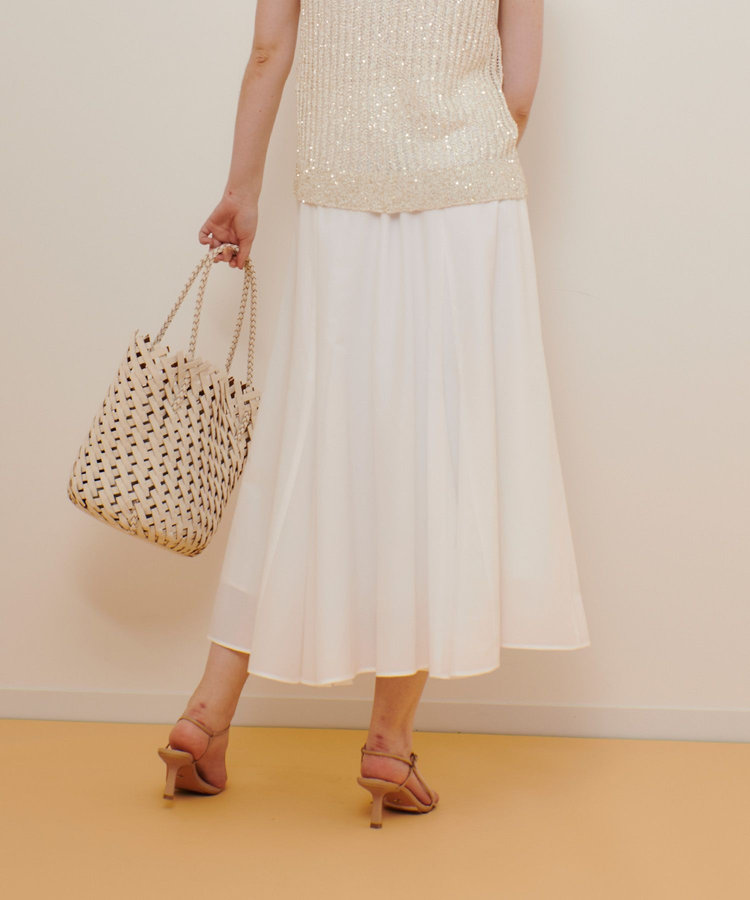 allureville ライトタンブラーガゼットフレアスカート ホワイト (01)