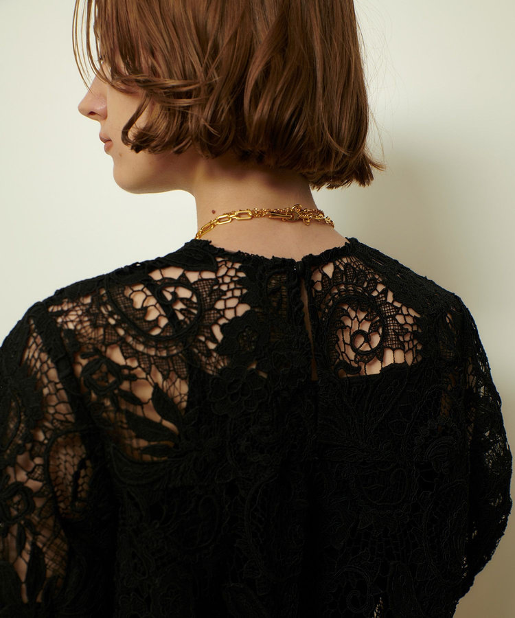 allureville コードレースブラウス ブラック (95)