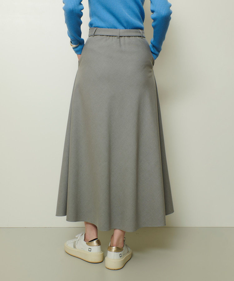 allureville サキソニーベルテッドナロースカート グレー (92)